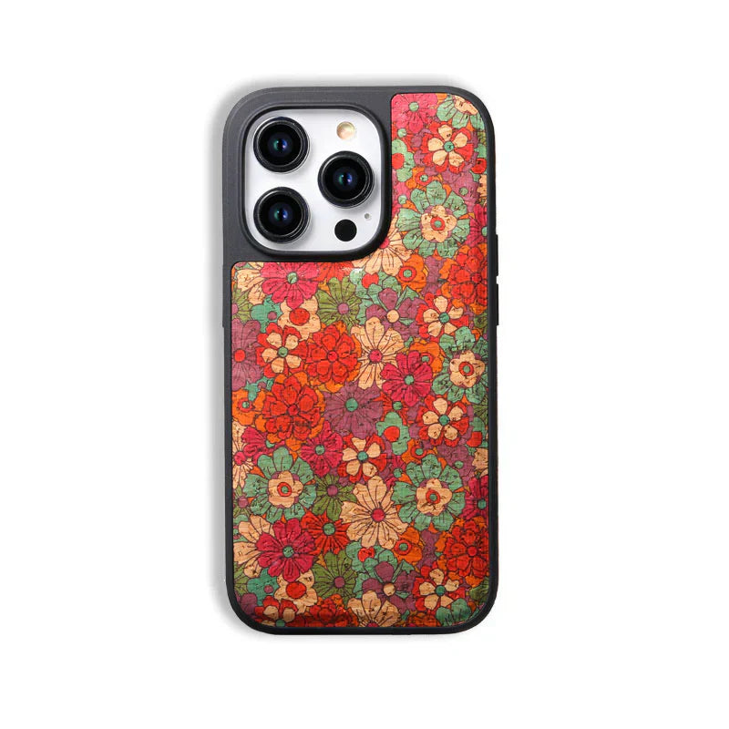 Magnet Leather Flower Pattern Phone Case For iPhone Red(Compatible With Magsafe)- 644008992112