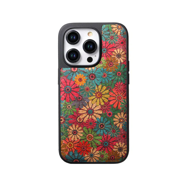 Magnet Leather Flower Pattern Phone Case For iPhone Red(Compatible With Magsafe)- 644008992112