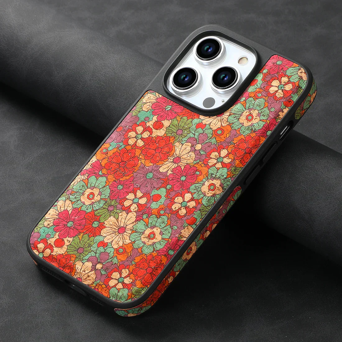 Magnet Leather Flower Pattern Phone Case For iPhone Red(Compatible With Magsafe)- 644008992112