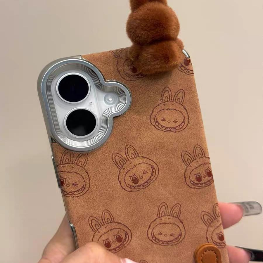 Cute plush 3D Rabbids figure for mobile phone cases for Apple devices