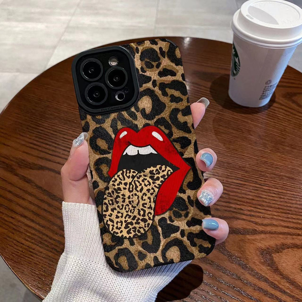 Personalized large tongue print phone case for Apple devices