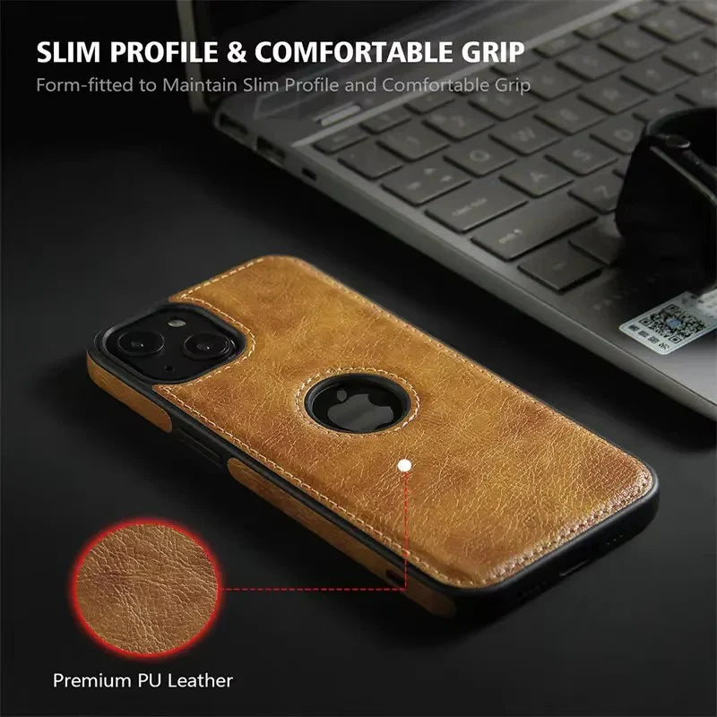 Luxury Business Leather Stitching Phone Case For iphone