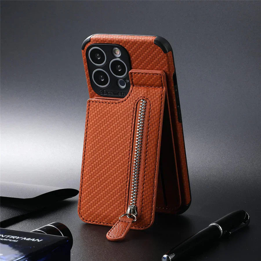 Zipper Cards Wallet Leather Phone Case For iPhone