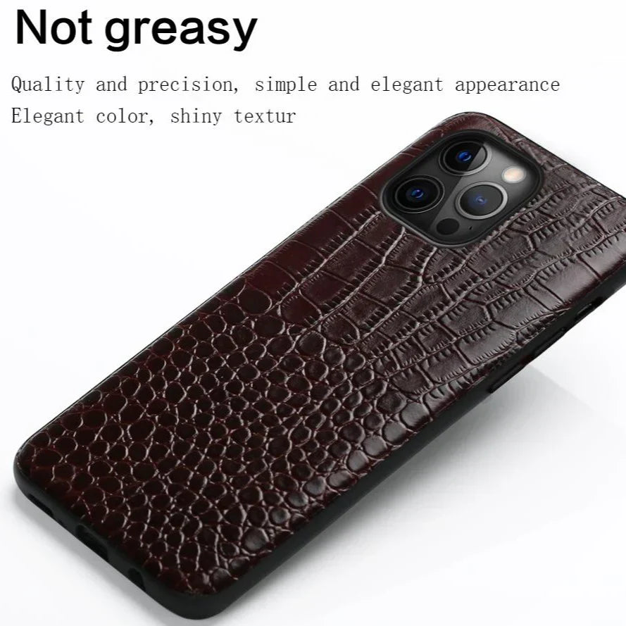 Full protective Lmitation Crocodile Leather Texture Phone Case for iPhone