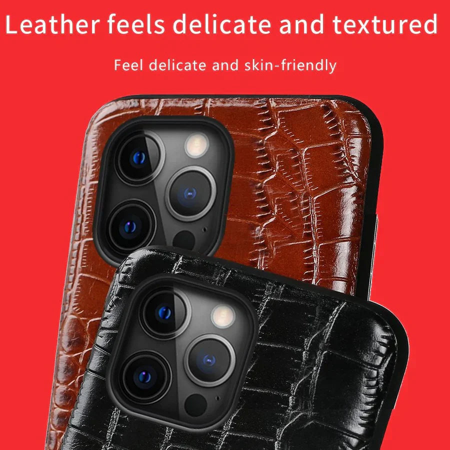 Full protective Lmitation Crocodile Leather Texture Phone Case for iPhone