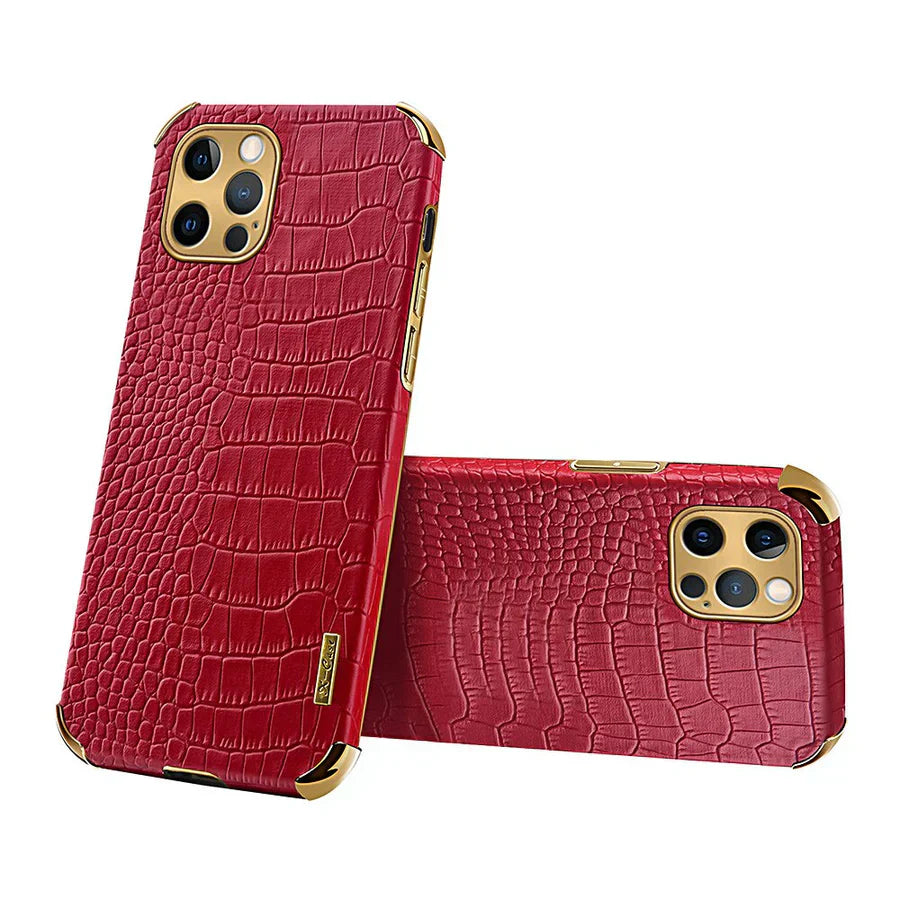 Luxury Faux Crocodile Soft Slim Leather Phone Case For iPhone