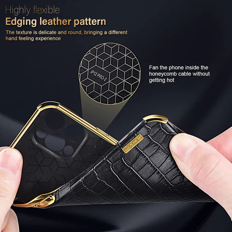 Luxury Faux Crocodile Soft Slim Leather Phone Case For iPhone