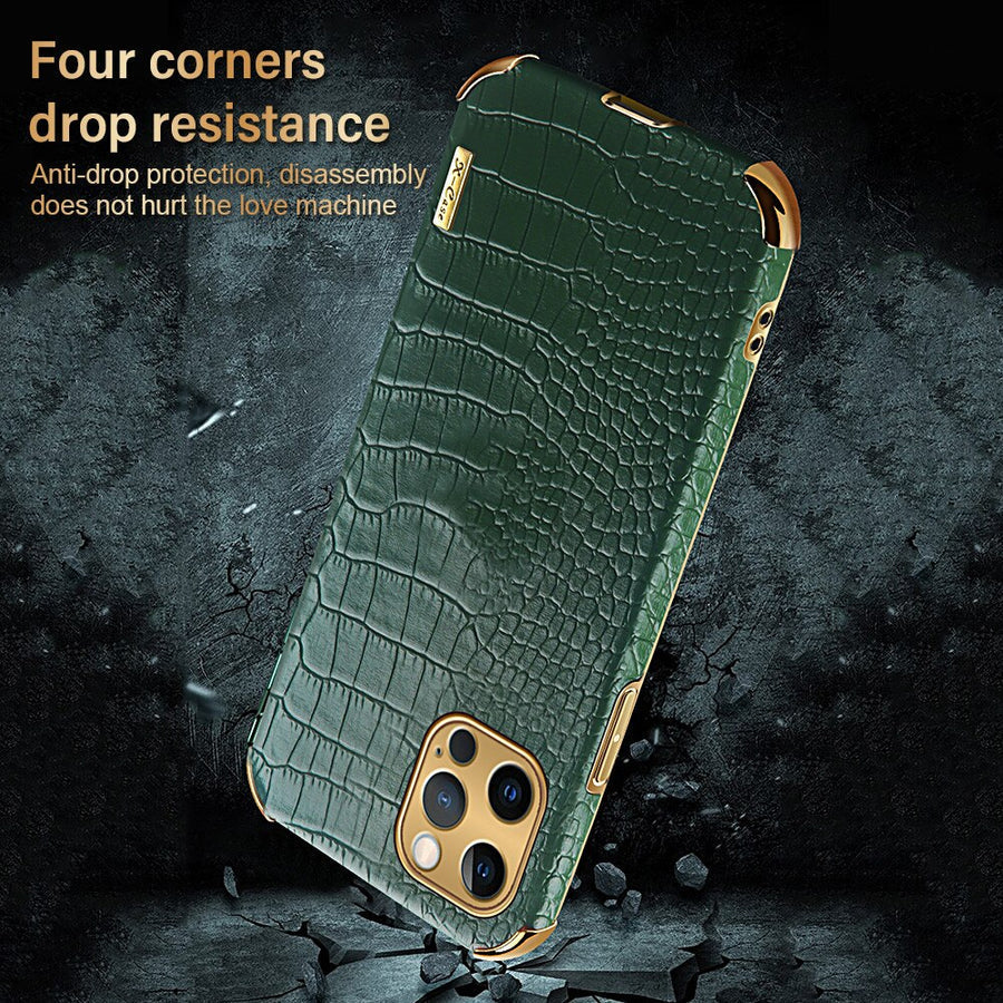 Luxury Faux Crocodile Soft Slim Leather Phone Case For iPhone