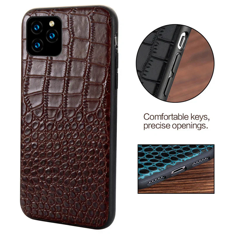 Full protective Lmitation Crocodile Leather Texture Phone Case for iPhone